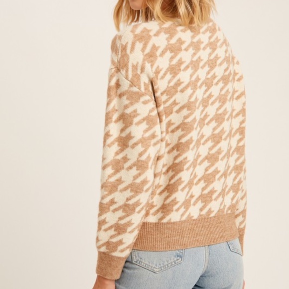Brown houndstooth sweater - Picture 2 of 6
